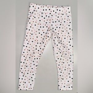 Toddler Girls, Size 4, Fleece Leggings, White w/ Dots
